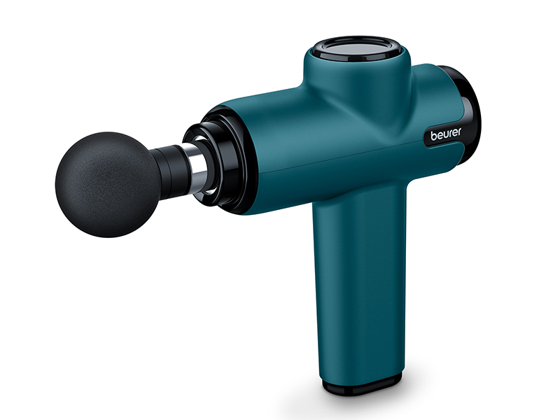 Beurer MG 99 Muscle Massage Gun with 4 Attachments, Massage Gun with Powerful Trigger Point Massage, Loosens Tensions, Compact Massager with 5 Intensity Levels and Rechargeable Battery
